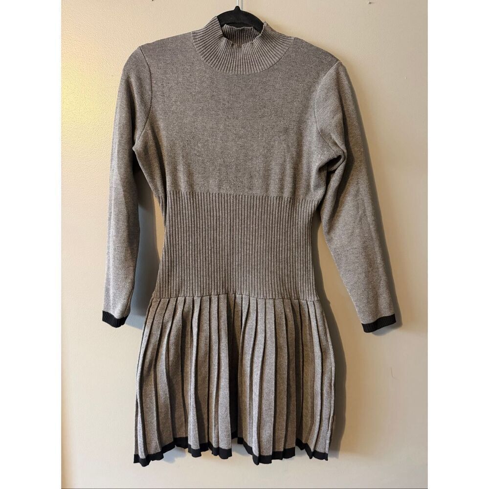 Taylor Black and Grey Sweater Dress